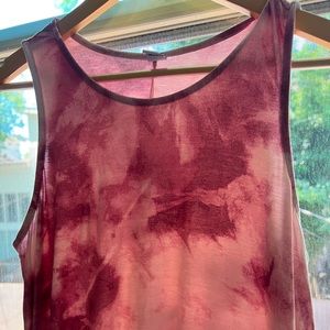 Sleeveless jersey knit tie dye dress
